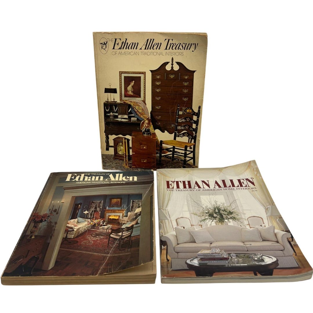 Ethan Allen Treasury Catalogs 72nd 1971, 77th 1976, 90th 1990 Vintage