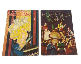 1930s Sheet Music Books: Treasure Chest Piano Folk Songs