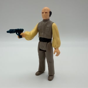Vintage 1980 Kenner Star Wars Lobot ESB Figure Blue Blaster Hong Kong 3.75in