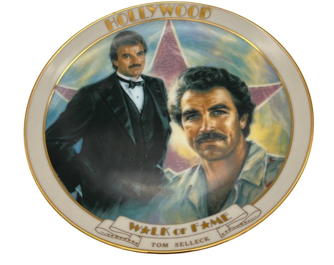 1989 Tom Selleck Collectible Plate Hollywood Walk of Fame Danbury Mint ...