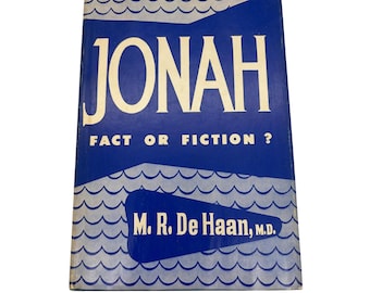 Giona: realtà o finzione? M. R. DeHaan, 1969, copertina rigida, sovraccoperta, Zondervan, Teologia cristiana, Vintage