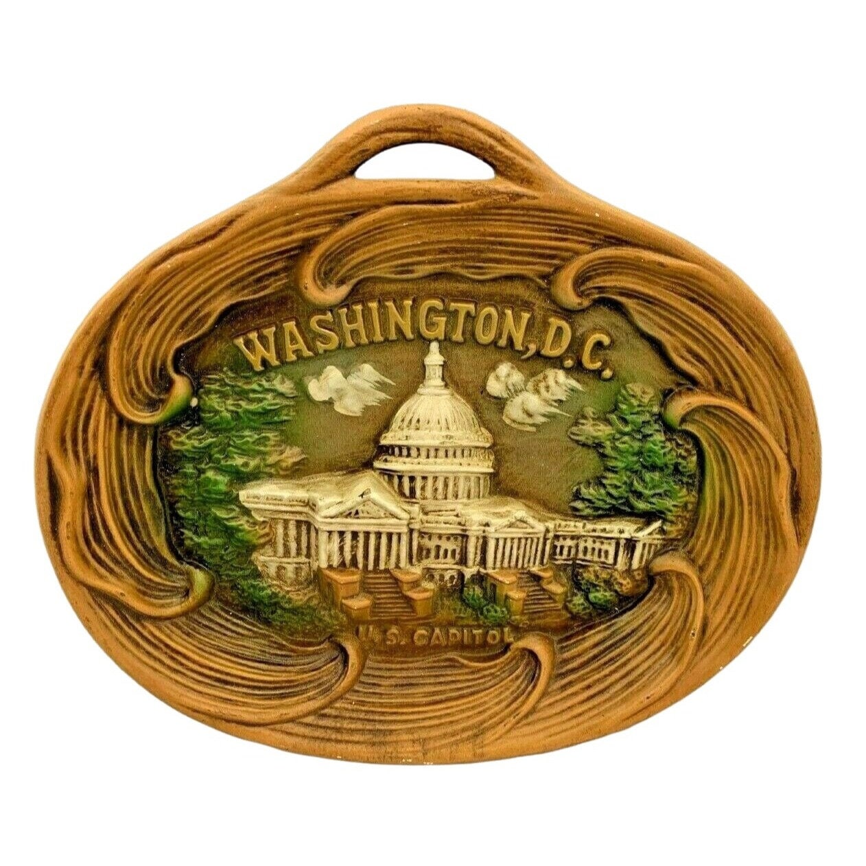 Vintage Washington DC US Capitol Ceramic Wall Hanging - Made in