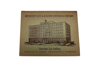 Vintage Interstate Life Insurance Promo Card: Chattanooga Advertising with Band-Aids