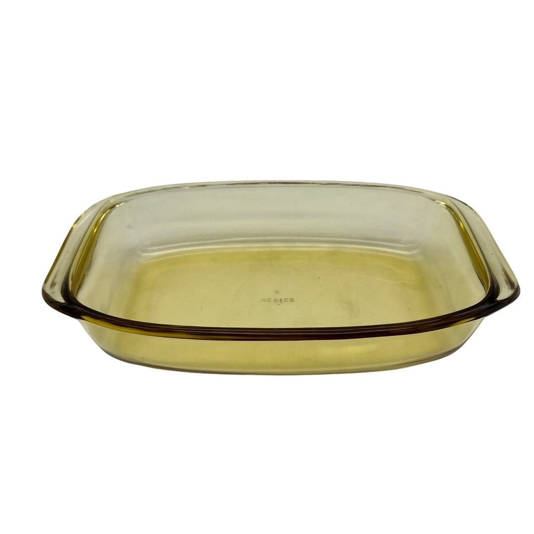 Vintage Amber Glass Casserole Dish Rectangle Mexico 10.5 X 6 Loaf Pan Etsy