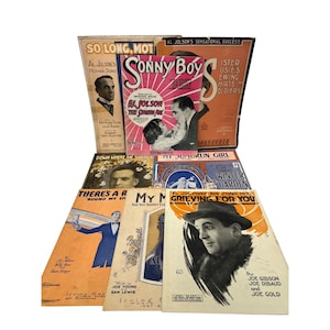 Antique Al Jolson Sheet Music Collection Lot of 8 20th Century American Music