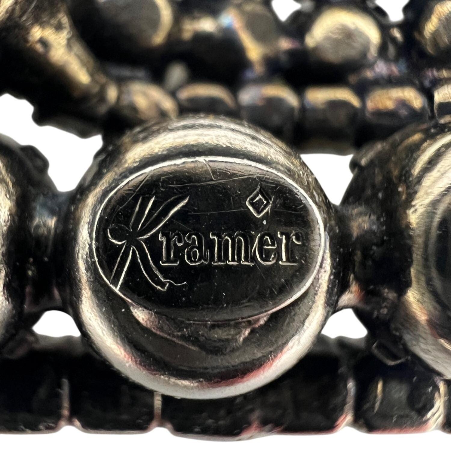 ヴィンテージ クレイマー ラインストーン フローラル ブローチ 2.25