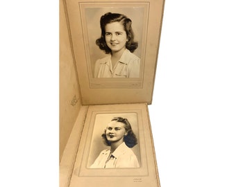 Pair of Irving Chidnoff Studio Portraits - Young Ladies - ca early 1940s - NY