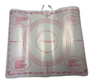 Tappetino da pasticceria vintage Tupperware 1965 Dart Industries Guida per stendere la pasta 18x22 USA