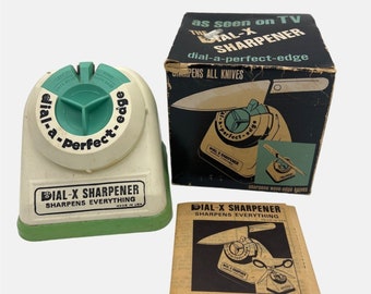 Vintage Dial-X Sharpener Sharpens Everything As Seen On TV w/ Box & Instructions