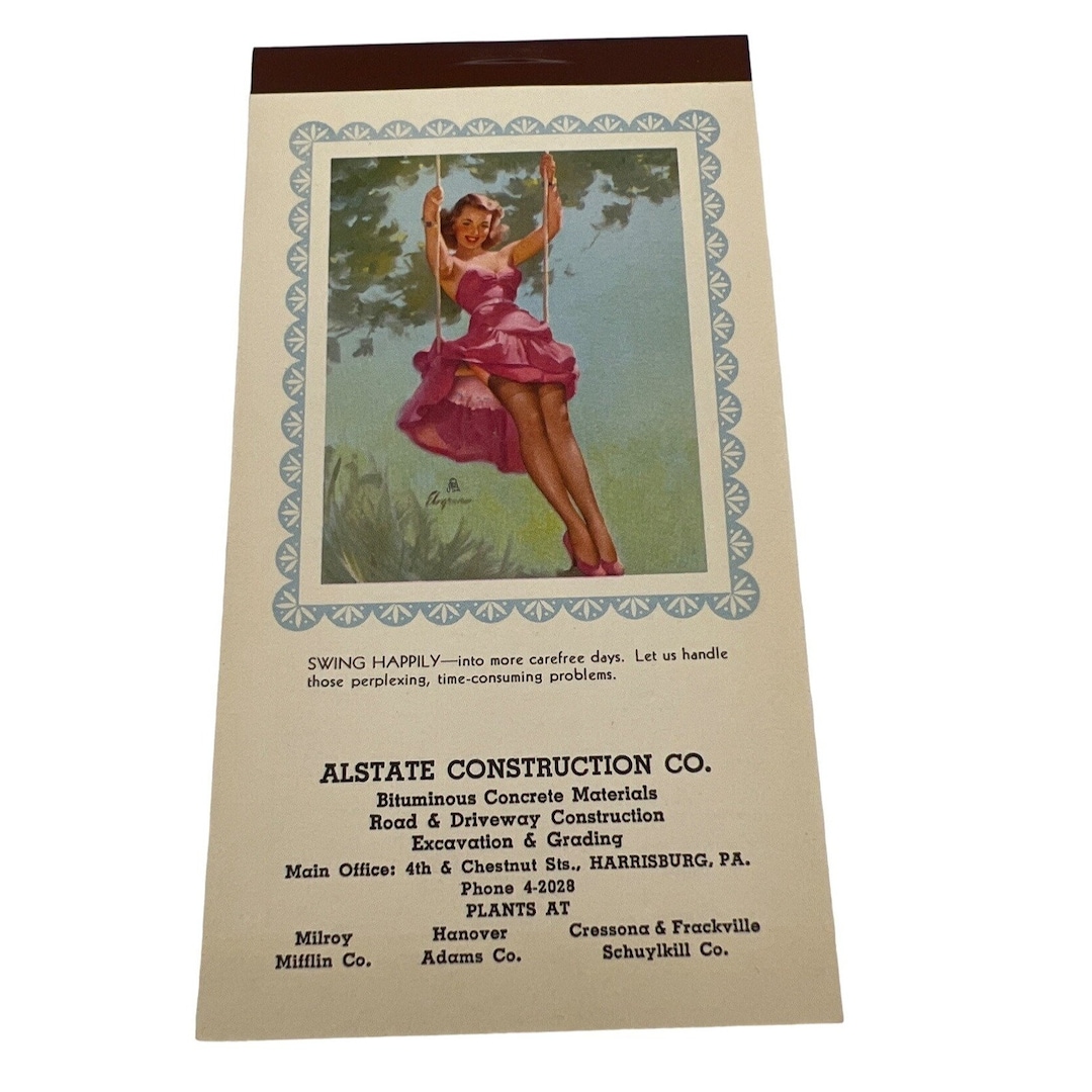 May 1953 Pin-up Calendar Notepad Swing Happily Gil Elvgren Brown ...