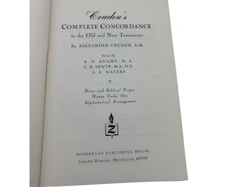 Cruden's Complete Concordance Bible Dictionary 1967 Zondervan HC Index Vintage