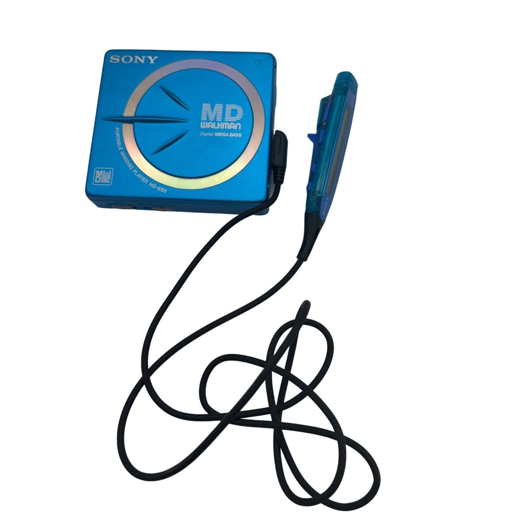 Sony MD Walkman Portable Minidisc Player MZE60 Blue W/ Remote Etsy