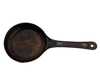 Sartén de acero inoxidable vintage con mango frío L&G Mfg Co No 50, superficie de cocción de 7,5".