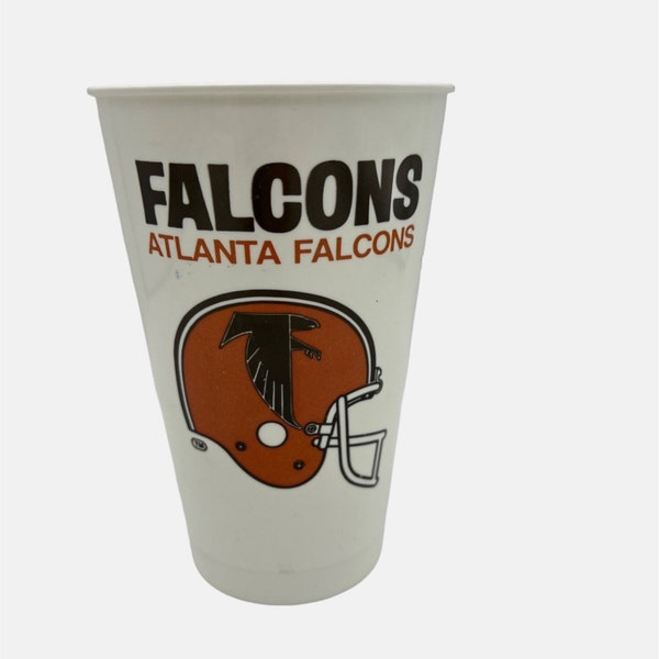 Vintage Atlanta Falcons Plastic Cup Dr. Pepper & Icee 5.5" Tall Circa 1980s