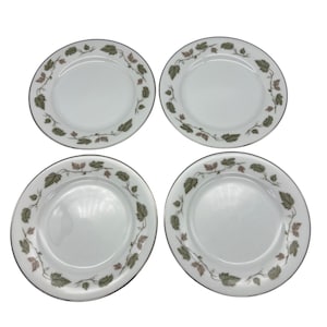 Vintage Noritake Japan Vineyard 4 Brotteller Muster 6449 Blätter & Rebe