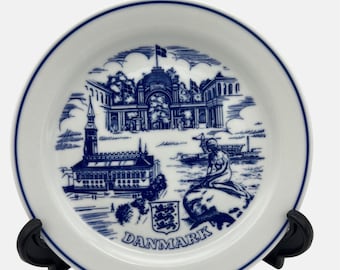 Vintage Denmark Souvenir Collectible Plate Colditz GDR East Germany 7.25"