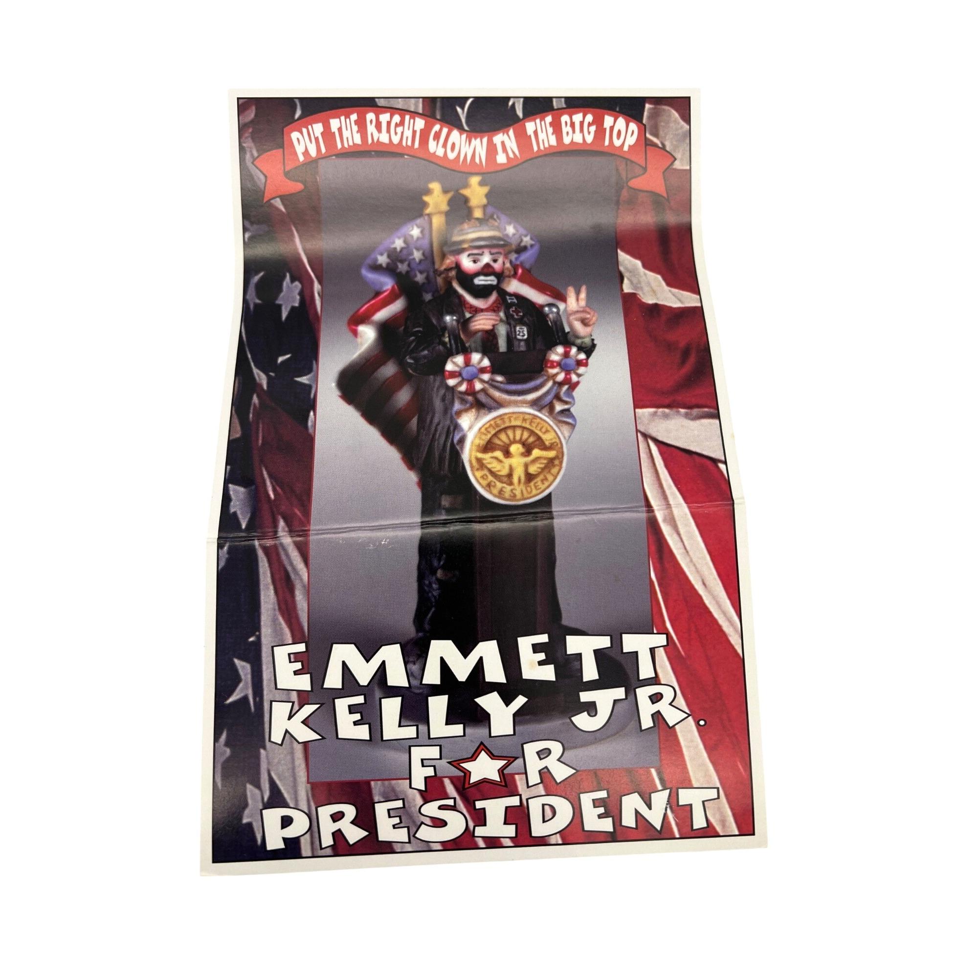 Vintage Emmett Kelly Jr for President Postcard & Bumper Sticker
