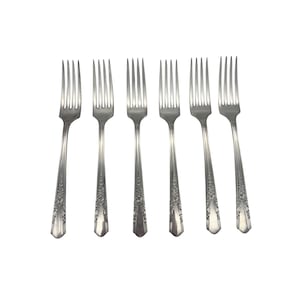 Oneida Simeon L & George H Rogers Jasmine 6 Grille Forks 7.5&quot; Circa 1939