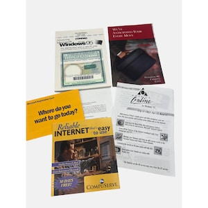 Vintage Windows 95 Documentation Bundle With AOL & CompuServe Promo Materials