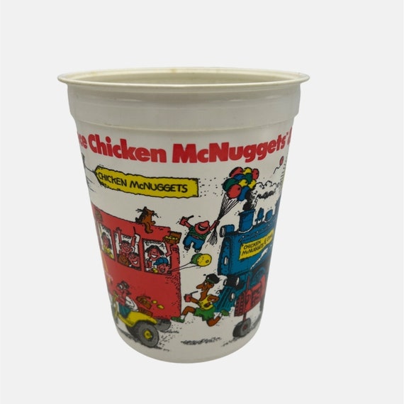 1983 Mcdonalds Chicken Mcnuggets & Coke Plastic Drinking Cup Coca