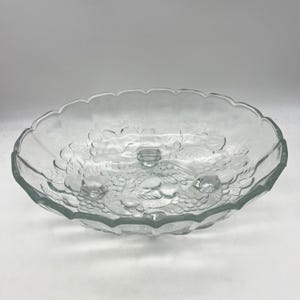 Indiana Glass Harvest Grape Footed Bowl Mixed Fruit Pattern 12&quot; x 8.5&quot;