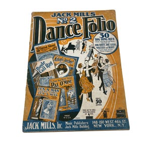 Antike 1924 Jack Mills Dance Folio No. 2 Songbook mit 30 Big Song Hits USA
