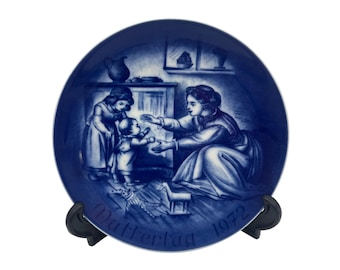 Piatto per la festa della mamma del 1972: Bareuther Bavaria, porcellana blu e bianca, da collezione