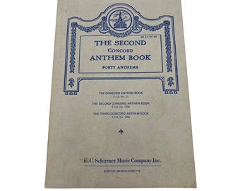 1963 The Second Concord Anthem Book 40 Sacred Anthems Religious Music Songbook