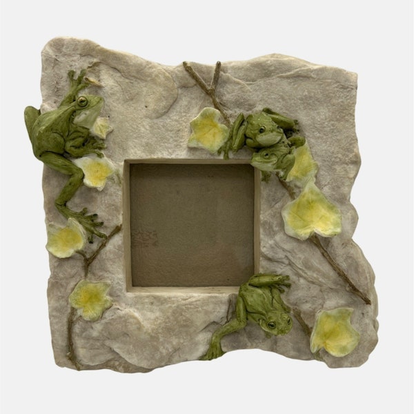 Frog Themed Picture / Photo Frame Wall Hanging on TableTop 3D Raised Relief