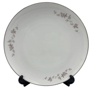 Noritake China Bellemead Dinner Plate 10.5&quot; 6314 Japan White Platinum Trim 1960s