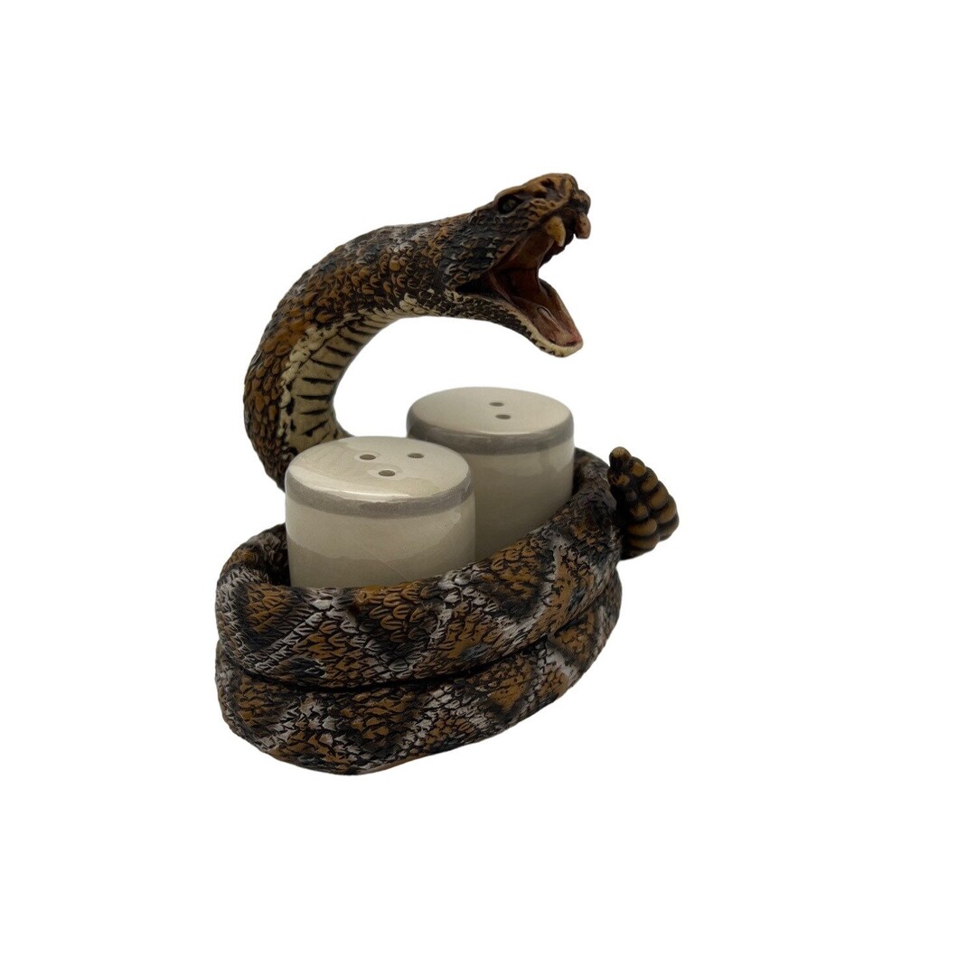 Rattlesnake Salt and Pepper Shaker Holder W/ S & P Shakers 4 X 3.75 Etsy