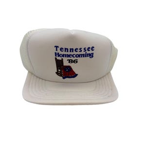 Vintage 1986 Tennessee Homecoming Trucker Hat Snapback Mesh Knoxville TN Summit