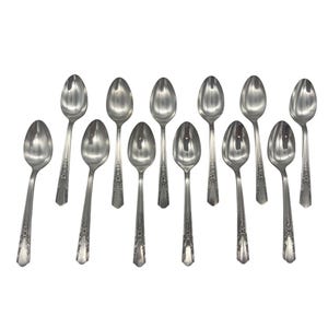 Oneida Simeon L & George H Rogers Jasmine 12 Teaspoons 6&quot; Circa 1939