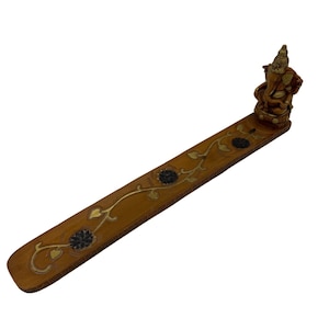 Hindu Ganesh Incense Burner Resin Boat Style Ash Catcher 12&quot; For Stick Incense