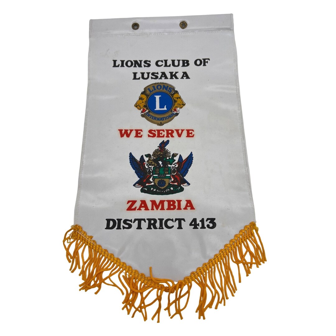Vintage Lions Club International Banner Lusaka Zambia District 413 Vintage Lions Club International Banner Lusaka Zambia District 413