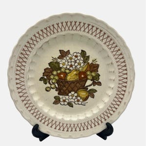 Vintage Metlox Poppytrail Vernon Ware Fruit Basket Dinner Plate 10.75&quot; USA