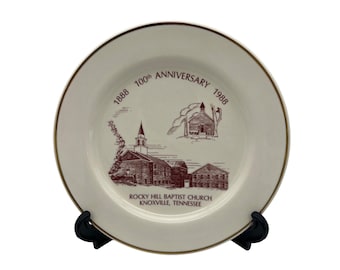 1988 Rocky Hill Baptist Church 100th Anniversary Plate Knoxville TN 8.75"