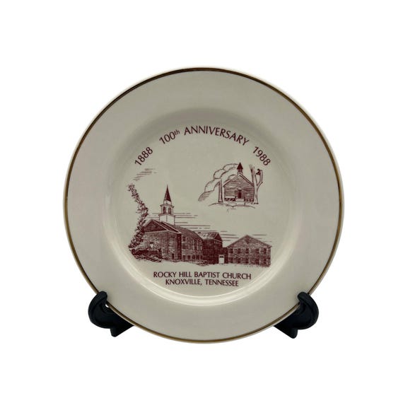 1988 Rocky Hill Baptist Church 100th Anniversary Plate Knoxville