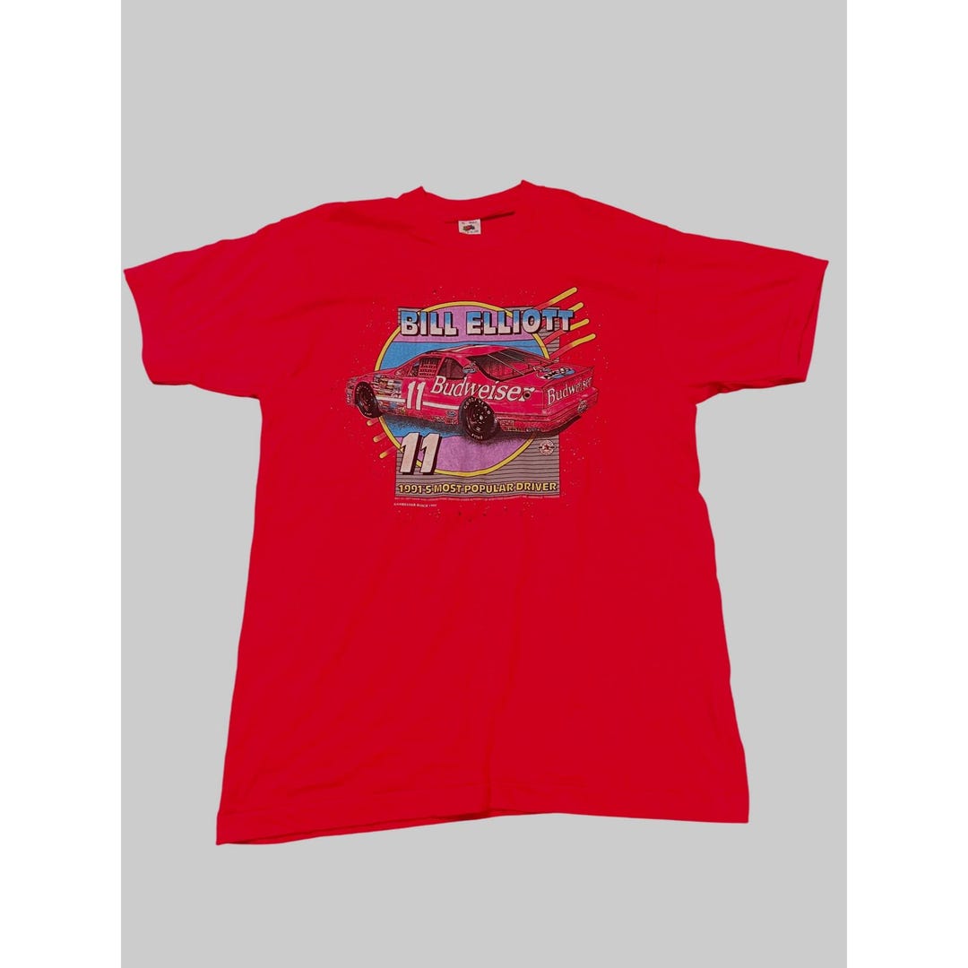 Vintage 1992 Bill Elliott Budweiser Racing T-shirt XL Fruit of the