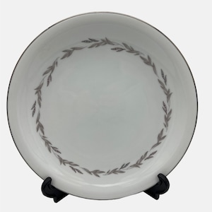 Vintage Noritake Graywood Dinner Plate Platinum Trim 6041 Japan 10.5&quot;