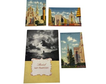 1945 Storied San Francisco Booklet + Golden Gate Exposition 1939 Postcards