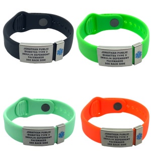 QuickClip Medical Alert ID Bracelet. Custom Engraved and Free Shipping