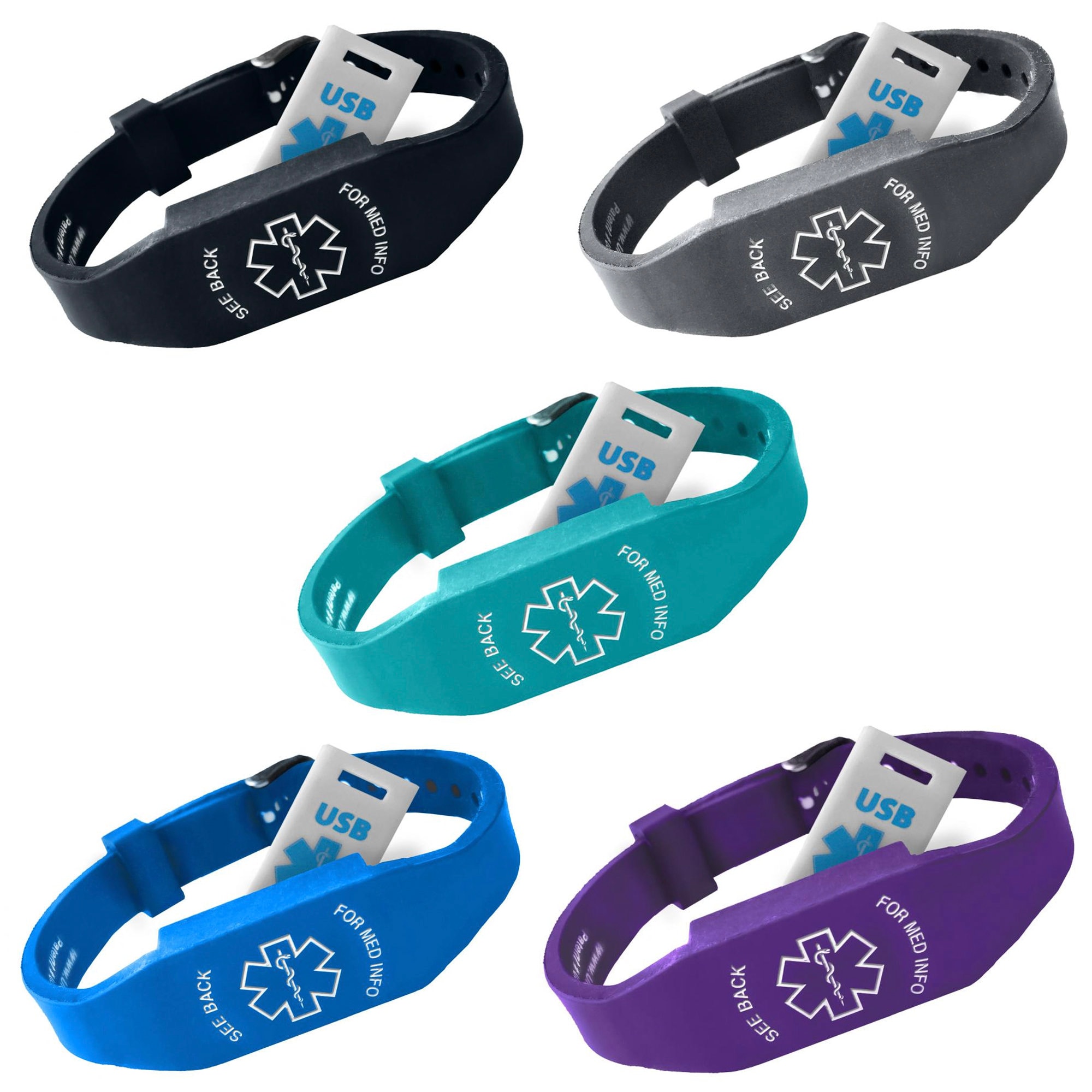 Medical Alert Bracelets With USB Elite Ll Style Medical Bracelet