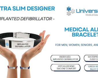 Implanted Defibrillator Medical Alert Bracelet ICD Implanted