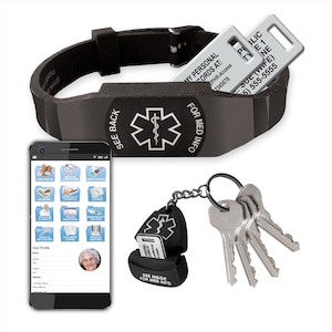 Responder PHR (Personal Health Record) with Medical Alert Bracelet and Keychain