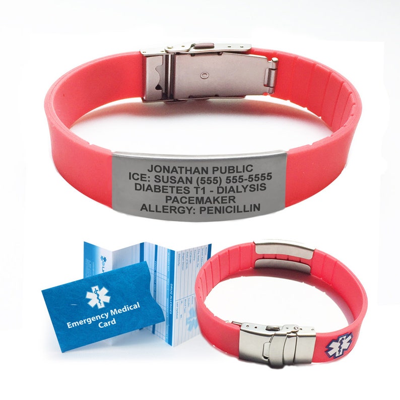 Life Saving Medical Alert ID Bracelets for Allergy Etsy