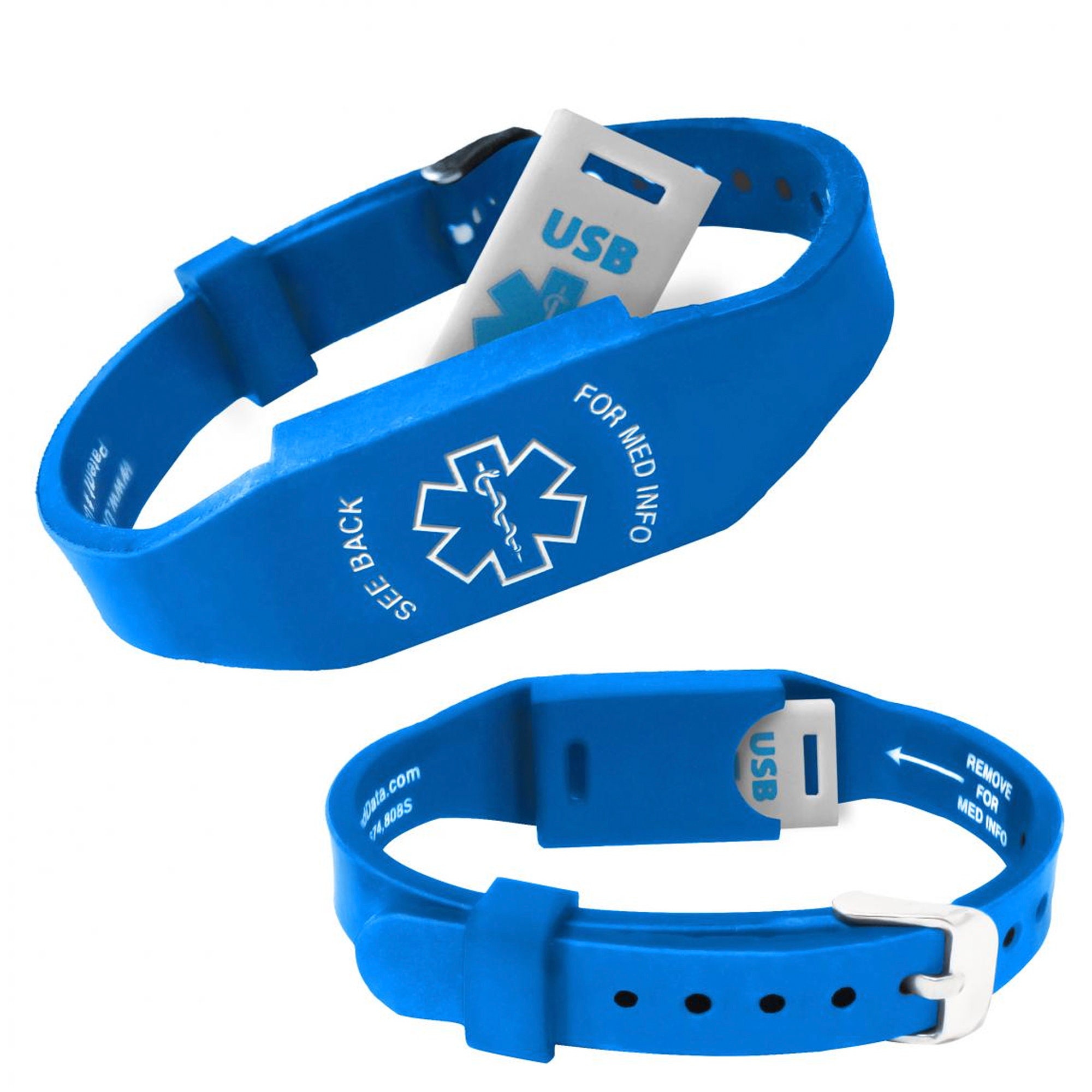 Elite II USB Medical ID Bracelet: Hypoallergenic Waterproof Silicone  Wristband 2GB Waterproof Flash Drive Medical Alert Card. Complimentary  Access PHR (Personal Health Record) - Teal - Walmart.com