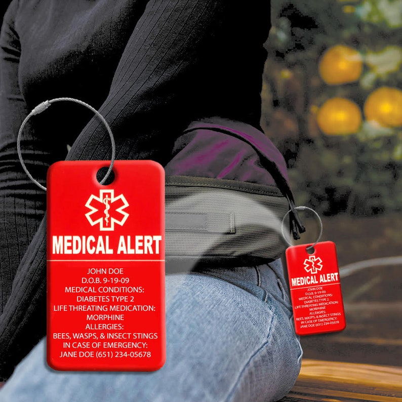 Multi Pack Medical Alert Tagmedical ID Tagcustomized Etsy