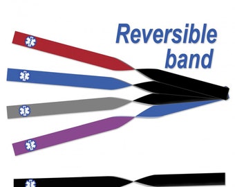 Sport/Slim Medical Alert Bracelet Replacement Band. Choose Your Color Combination (Reversible)!