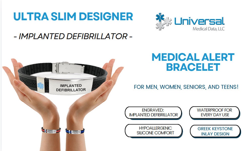 Implanted defibrillator id bracelet deals